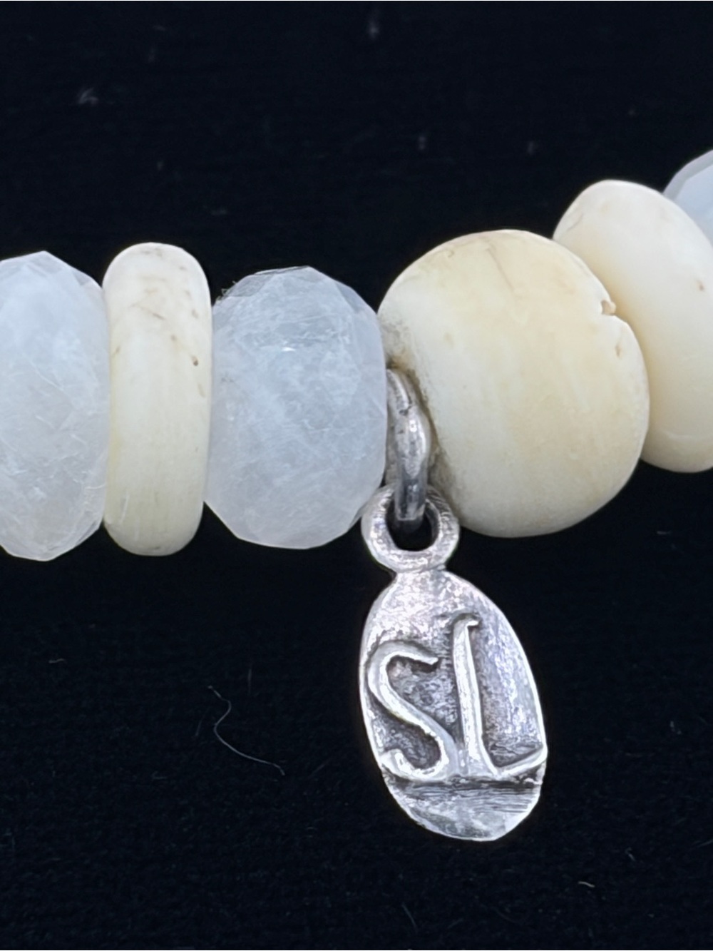 new Moonstone Bone Diamond Beaded Bracelet - Picture 8 of 17